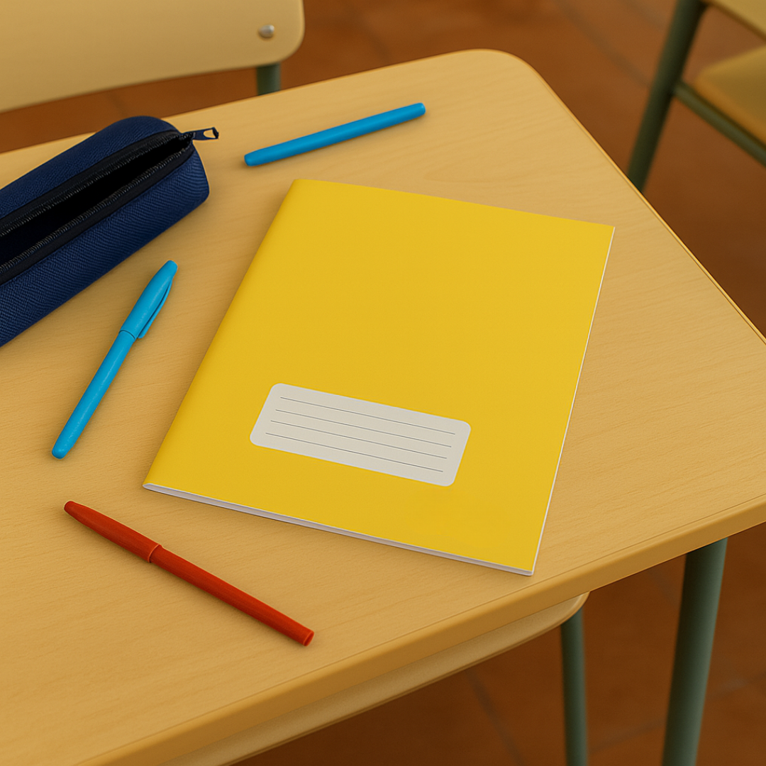 Caderno Amarelo 1/4 Brochura Capa Dura Smart