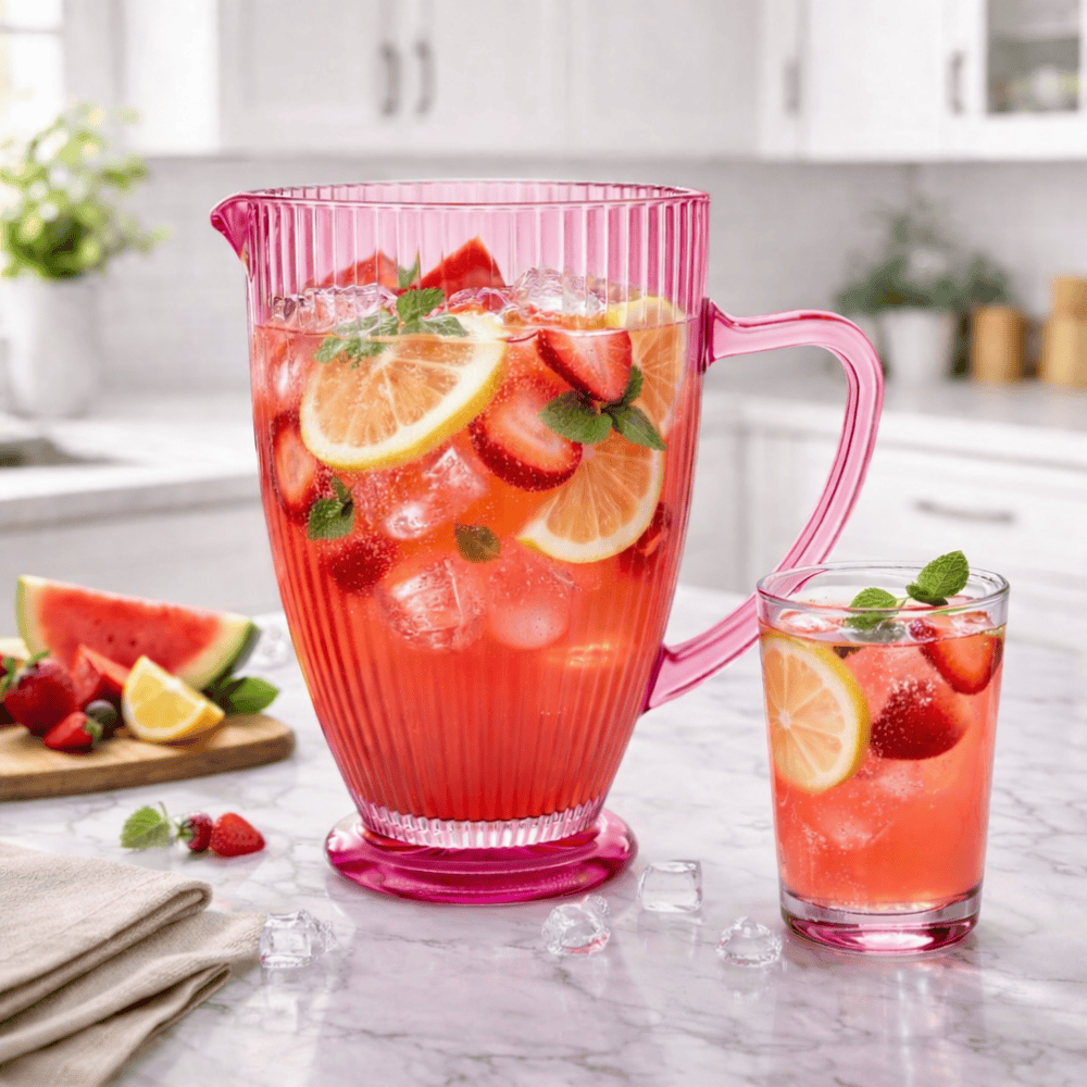 Jarra De Água Versalhes Rosa 1370Ml