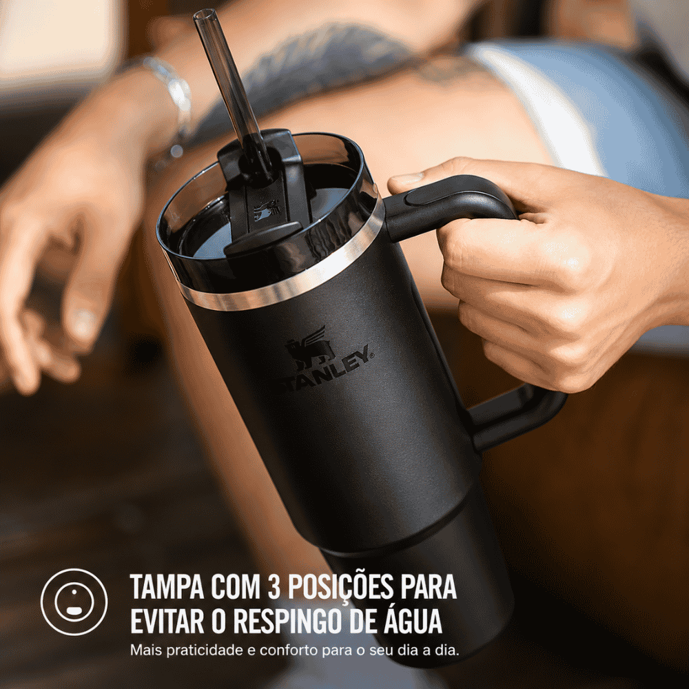 Copo Térmico Stanley Quencher H2.0 Black 887ml