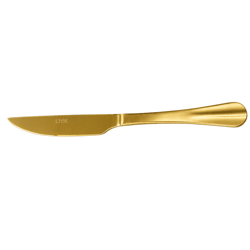 Faca para Churrasco Inox 23cm Positano Dourado Coliseu