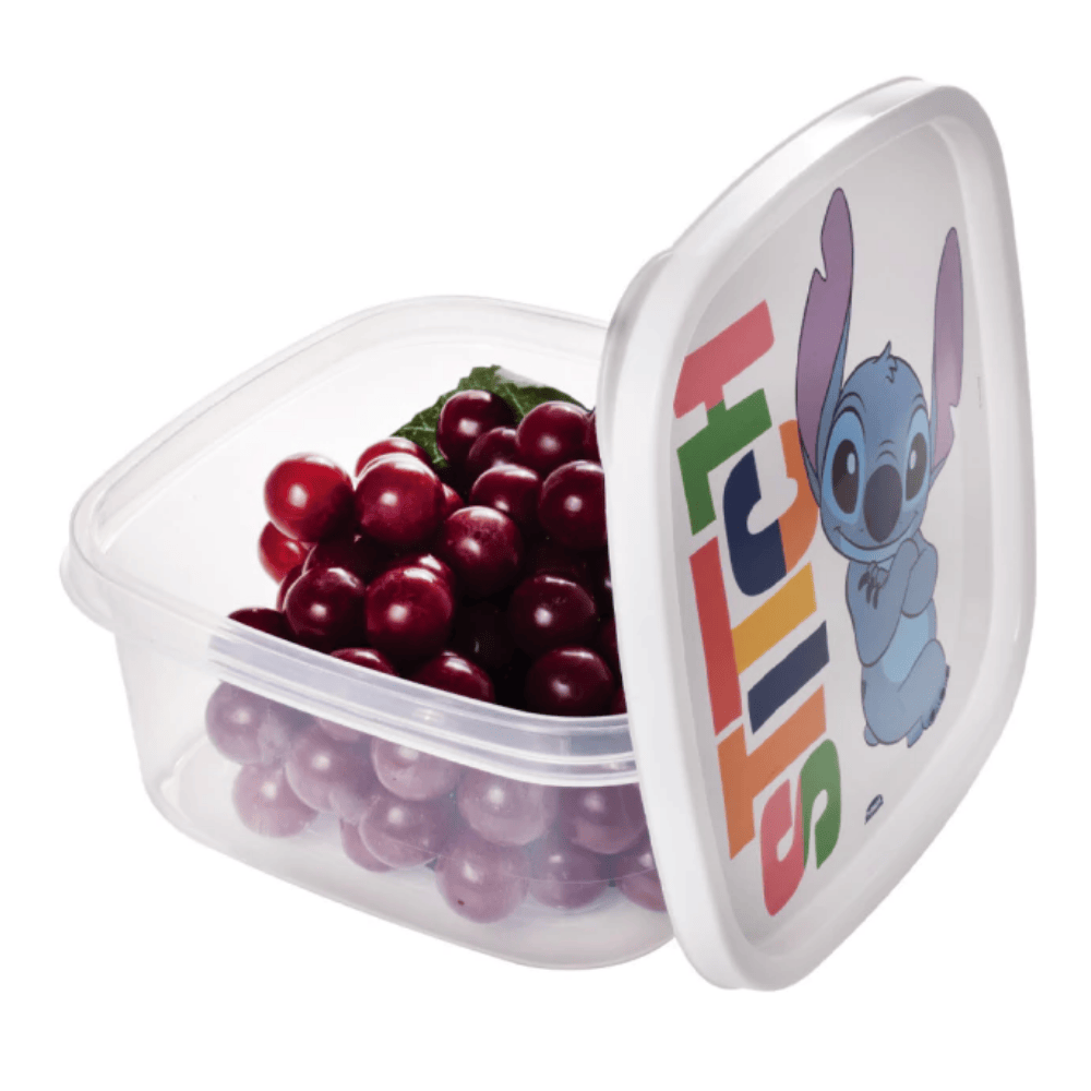 Pote Quadrado Decorado Stitch 1,1L Plasutil