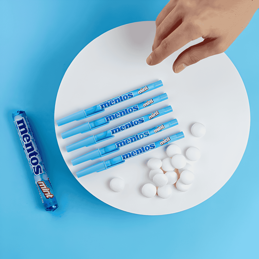 Caneta Esferográfica 0.7 Pop Mentos Azul Pastel Compactor