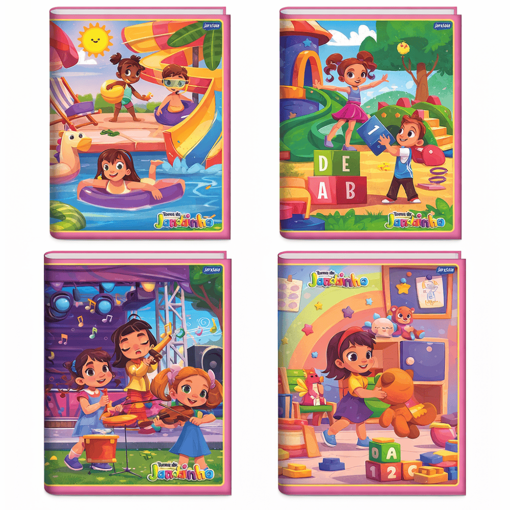 Caderno Brochura 1/4 Cd 80 Folhas Feminino Jandaia