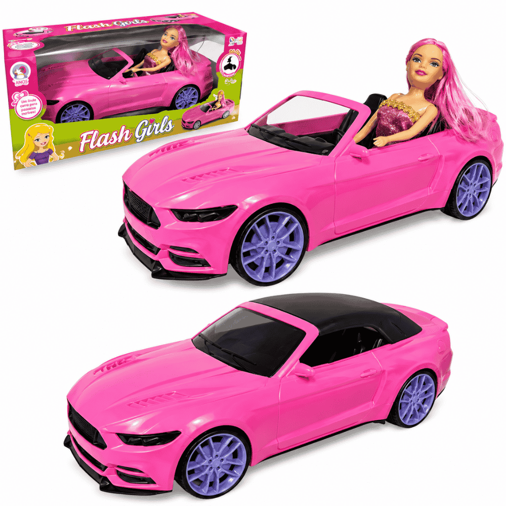Carrinho Flash Girl com Boneca TK Toys