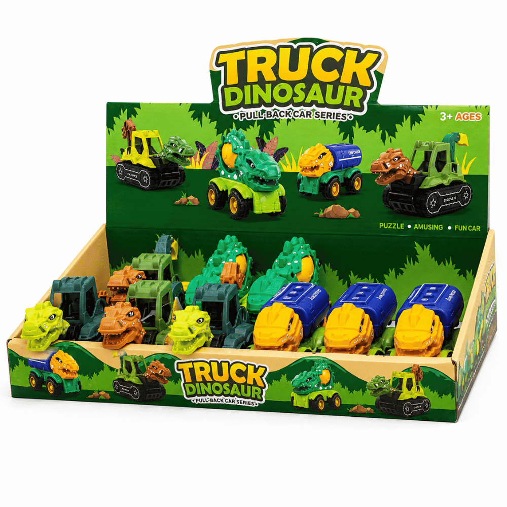 Carrinho Dinossauros Pull Back Bee Toys