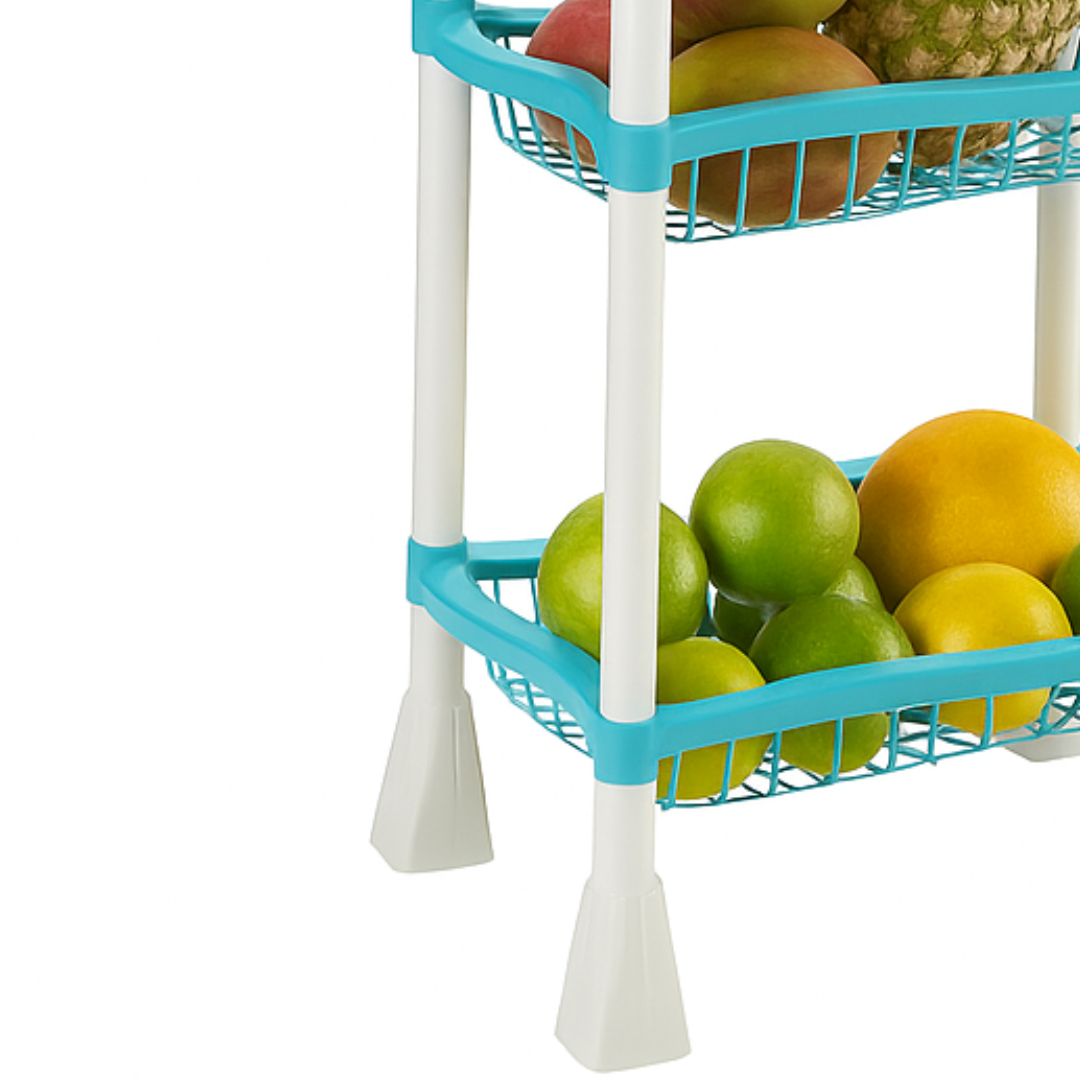 Fruteira Retangular Com 3 Andares Color Injeplastec