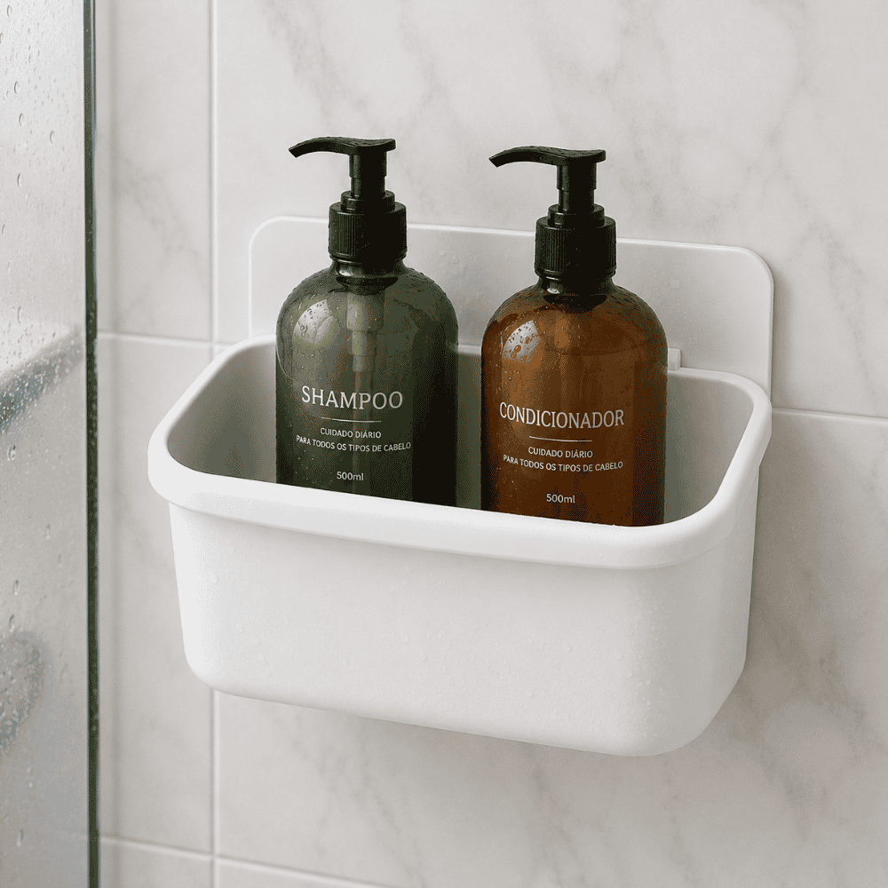 Porta Shampoo Cesto Branco Yins