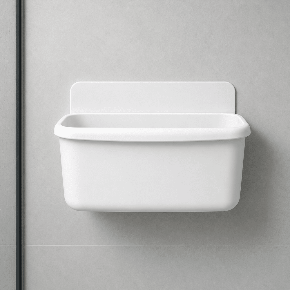 Porta Shampoo Cesto Branco Yins