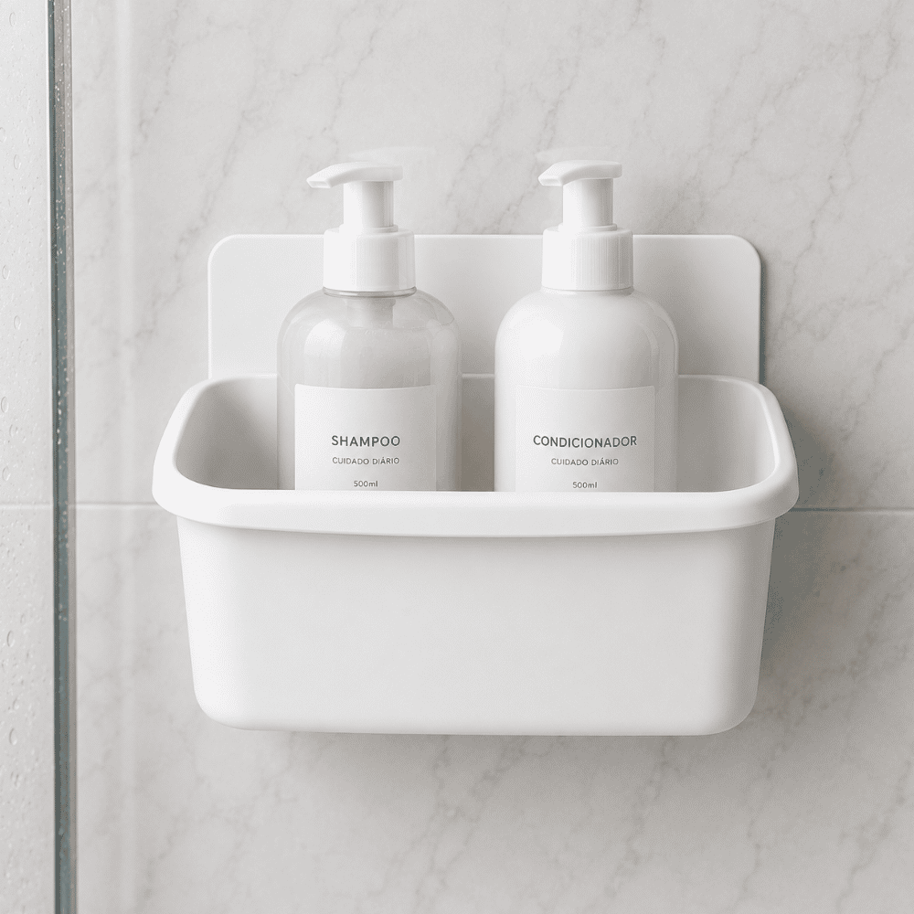 Porta Shampoo Cesto Branco Yins