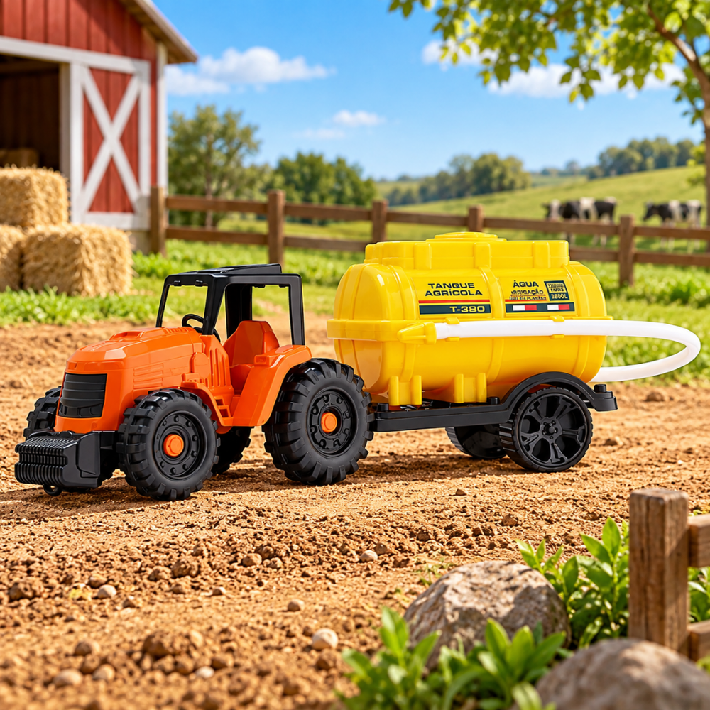 Trator Agro Irrigador com Tanque de Água Orange Toys