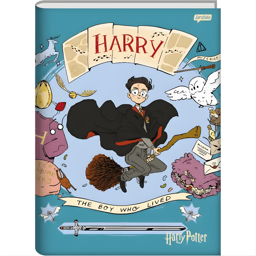 Caderno Brochura Univ Capa Dura 96Fls Harry Potter