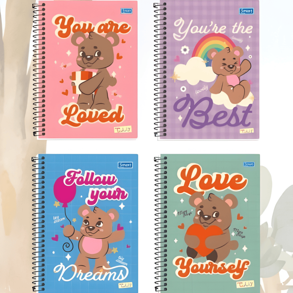 Caderno Teddy Cd 1 Matéria 80 Folhas Smart