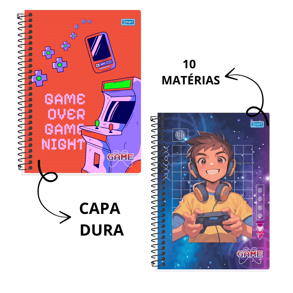 Caderno Game Cd 160Fls 10Mat Smart