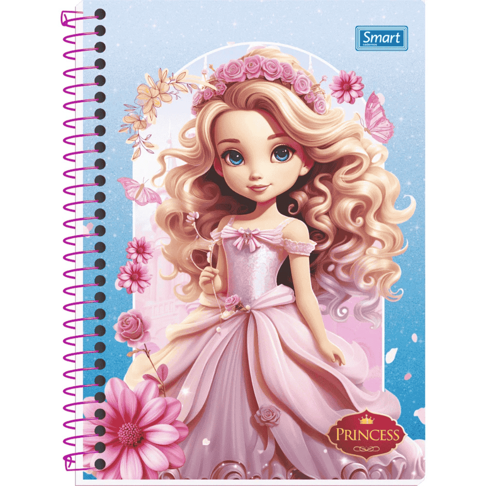 Caderno Princess Cd 1 Matéria 80 Folhas Smart