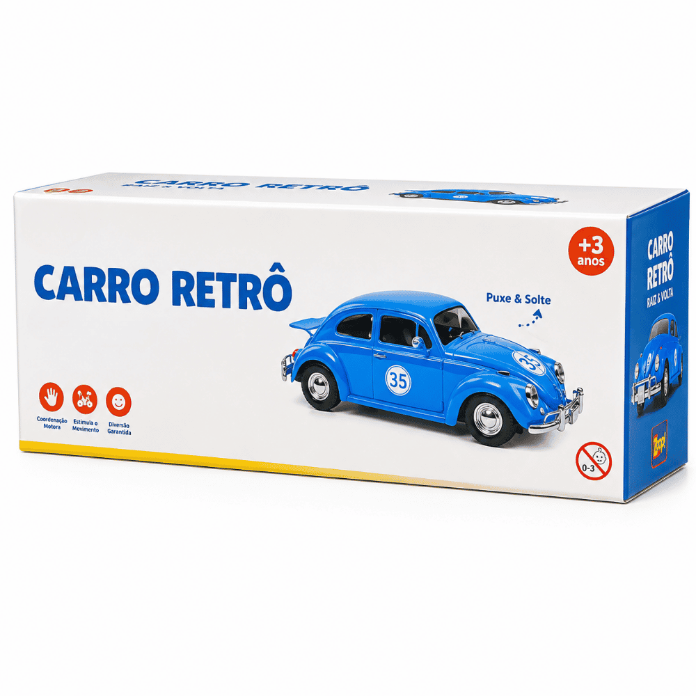 Carro Retrô Bate e Volta Arktoys