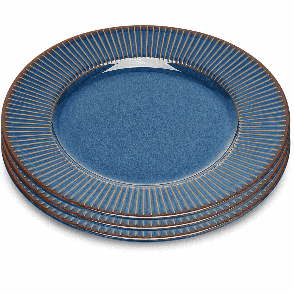 Prato para Sobremesa de Cerâmica Linear Azul 20cm Coliseu