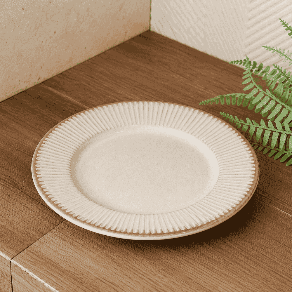 Prato para Sobremesa Cerâmica Linear Branco 20cm Coliseu