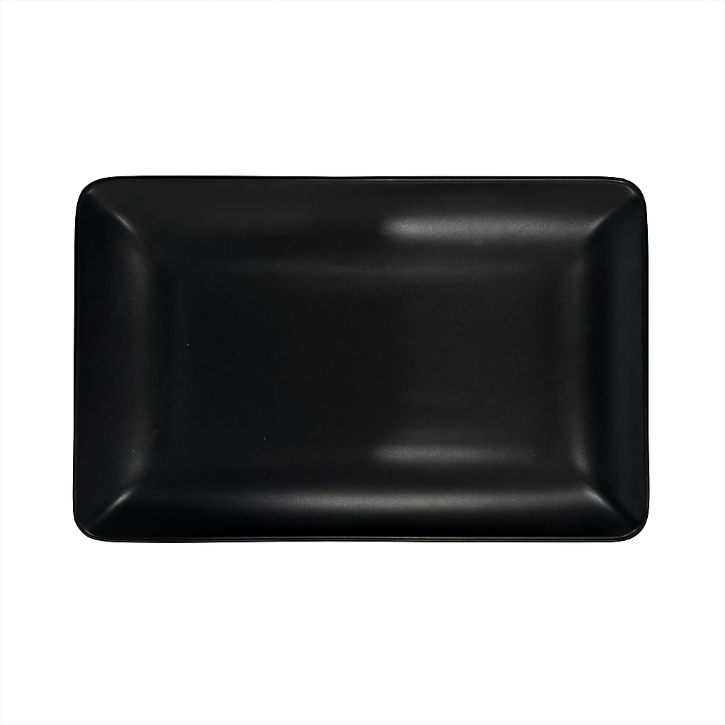 Travessa Retangular Média Orgânico Chumbo 30X20Cm