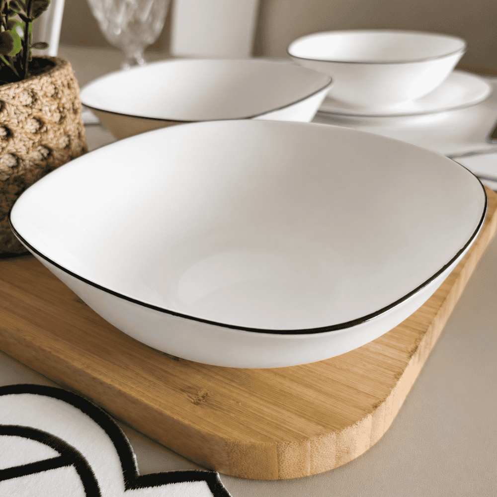 Bowl Dama Opalino com Filete Preto 480ml Full Fit