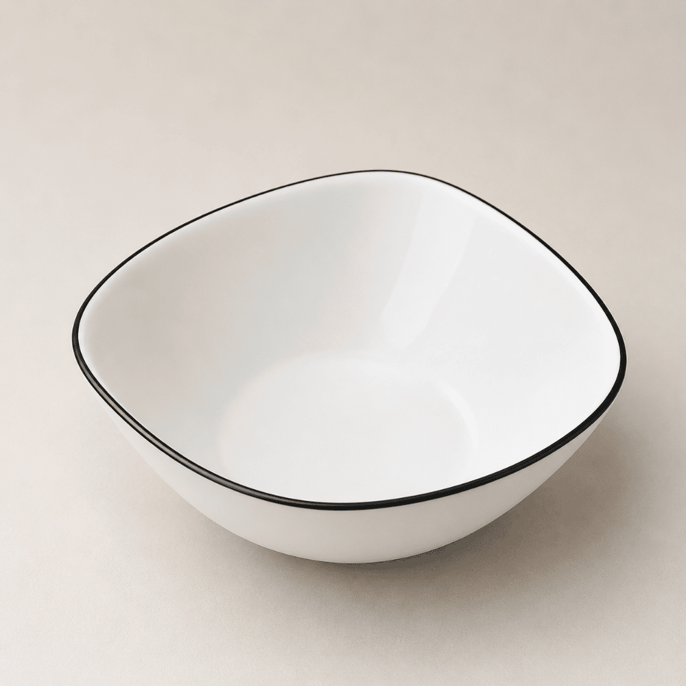 Bowl Dama Opalino com Filete Preto 480ml Full Fit