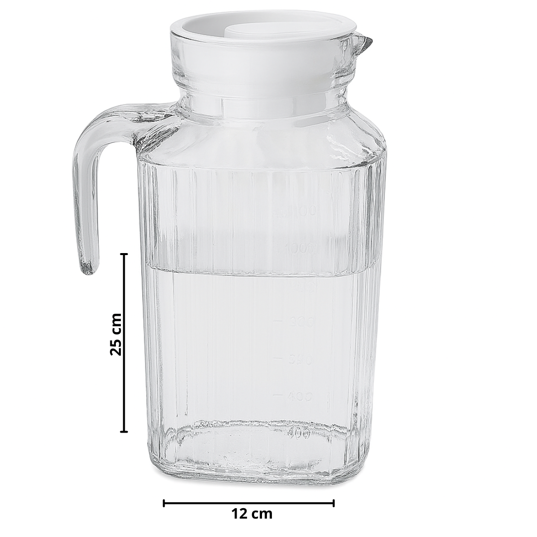 Jarra De Vidro 1,8L Com Tampa Em Plástico Chazak