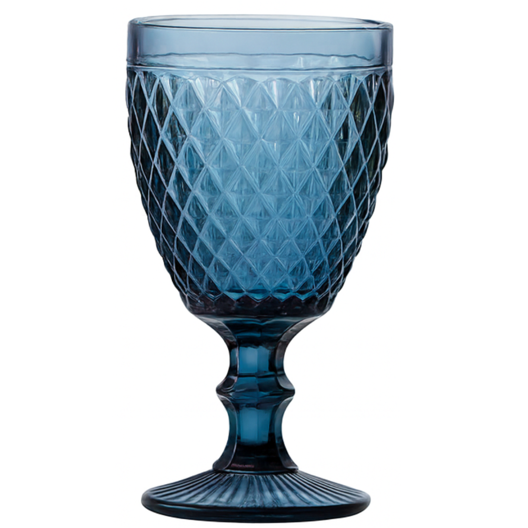 Taça De Vidro Safira Colorida 310Ml Chazak