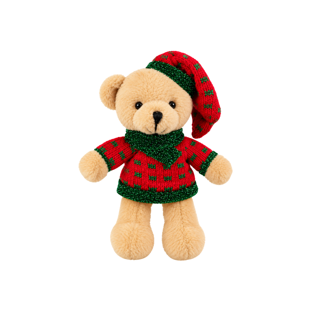 Ursinho de Pelúcia Decorativo de Natal 12cm Multiart