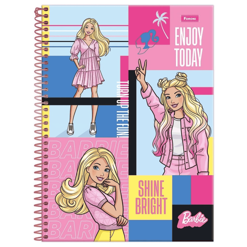 Caderno Universitário Cd 80 Folhas 1 Matéria Barbie Foroni