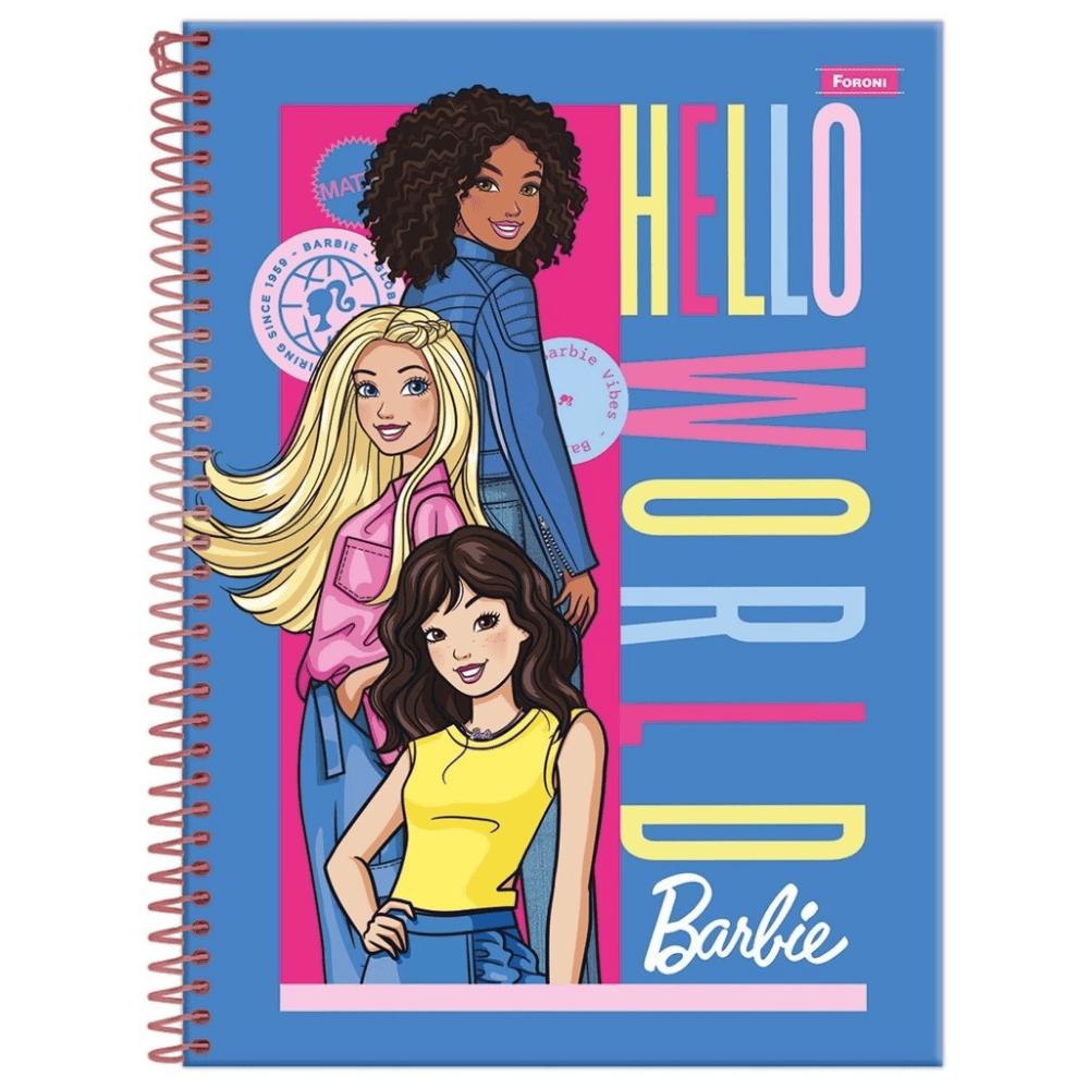 Caderno Universitário Cd 80 Folhas 1 Matéria Barbie Foroni