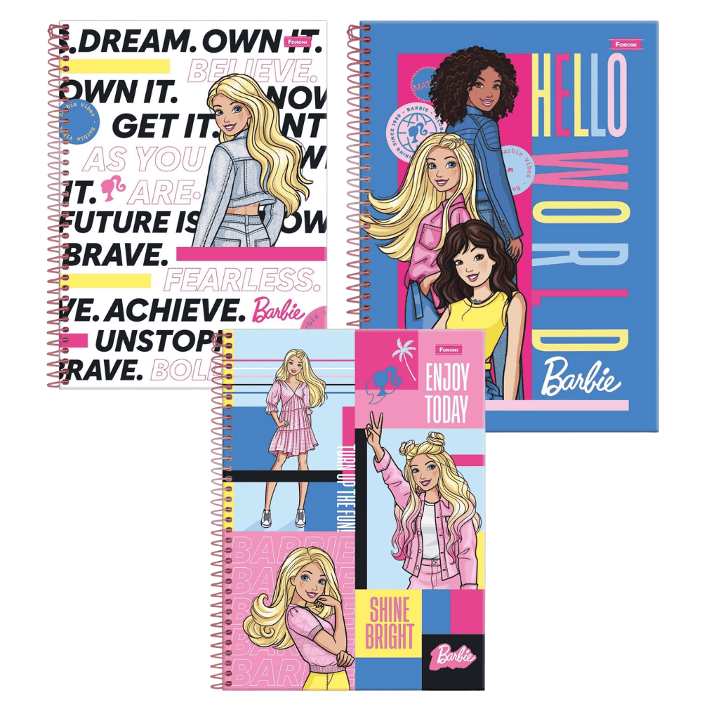 Caderno Universitário Cd 80 Folhas 1 Matéria Barbie Foroni