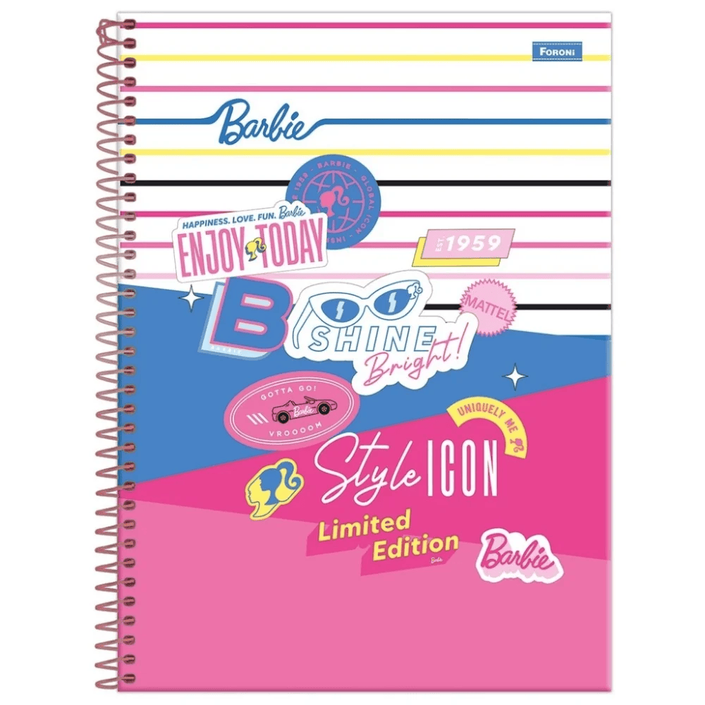 Caderno Capa Dura 10M Barbie Foroni