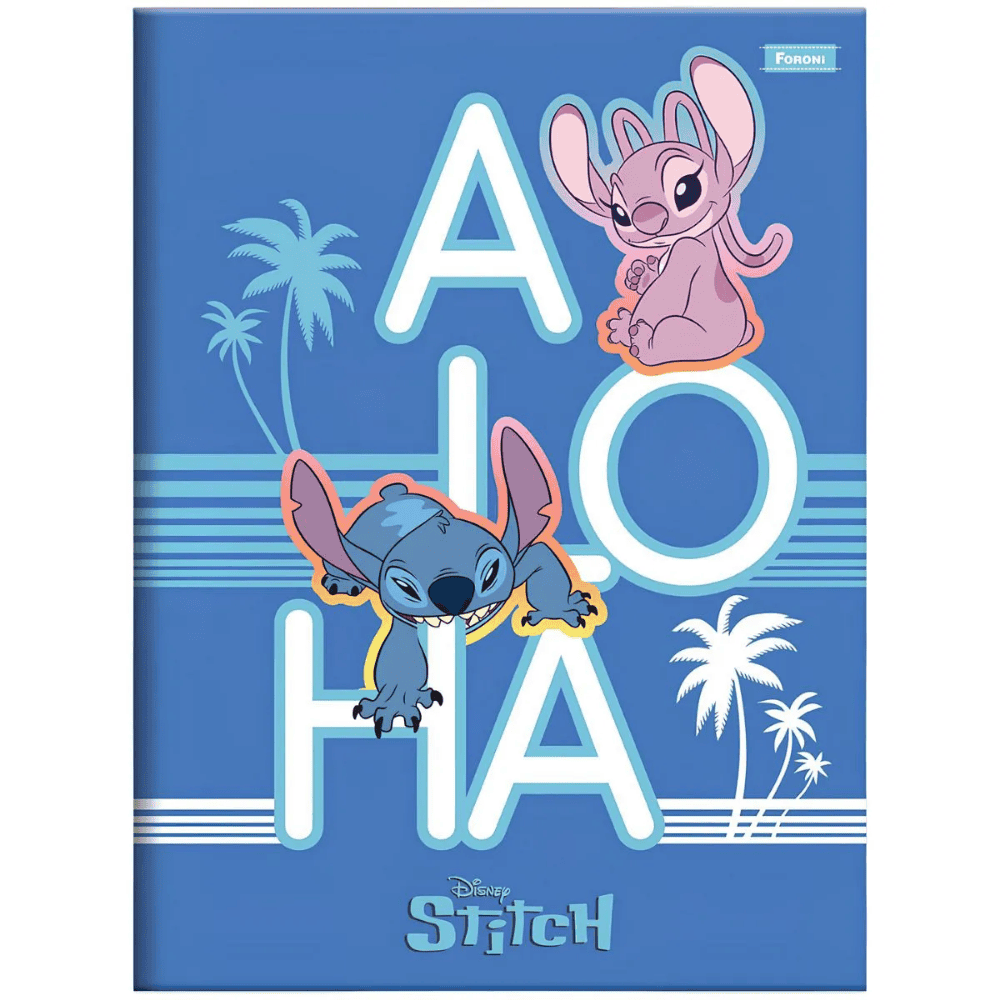 Caderno Brochura Capa Dura 80 Folhas Stitch Foroni