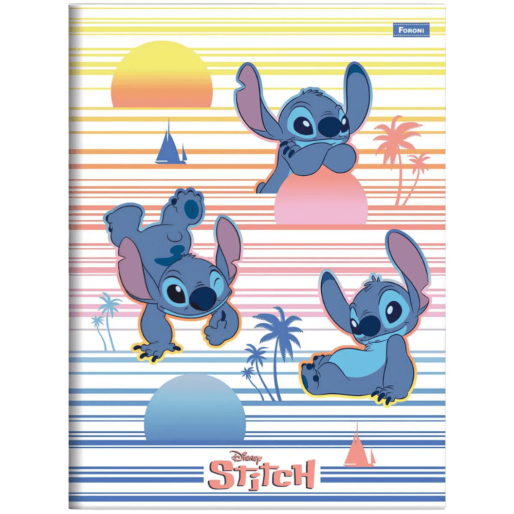 Caderno Brochura Capa Dura 80 Folhas Stitch Foroni