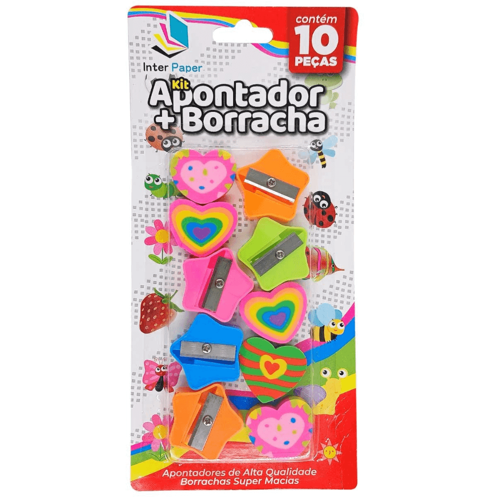 Kit Apontador E Borracha Temático Interponte