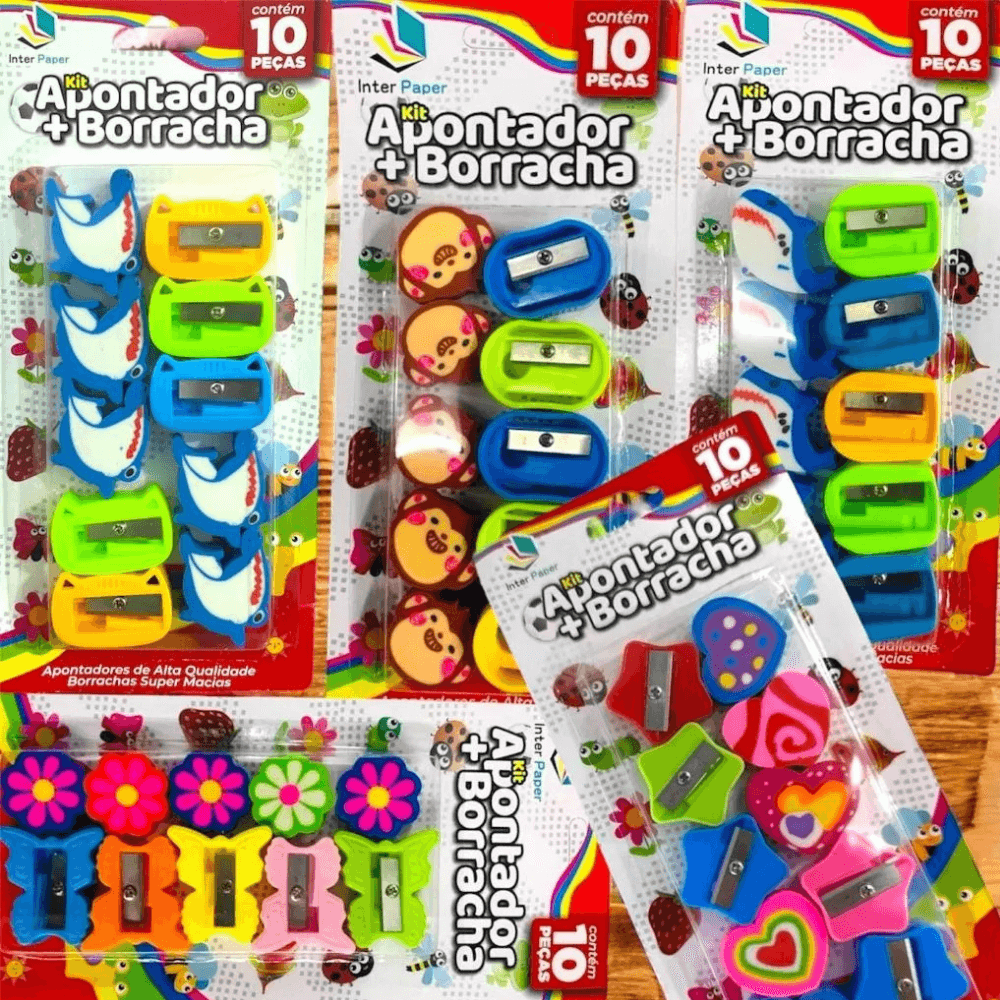 Kit Apontador E Borracha Temático Interponte