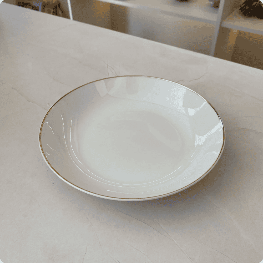 Prato Fundo Legacy Gold 20,5cm Branco Full Fit