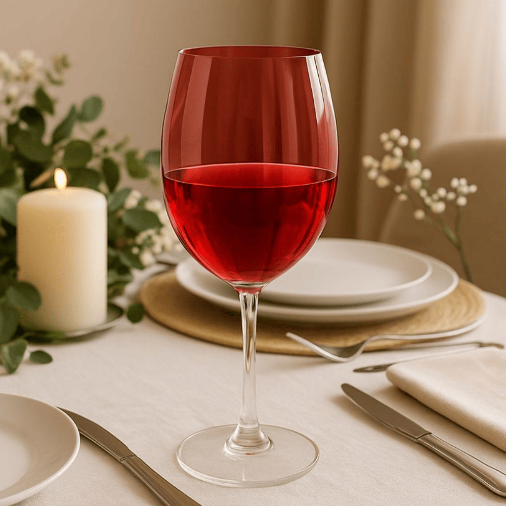 Taça P/ Água Gastro Em Cristal 580Ml Vermelha