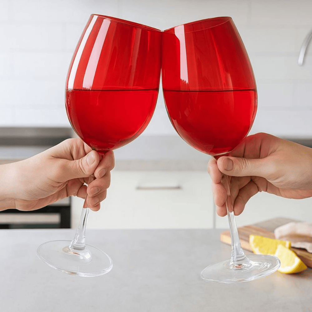 Taça P/ Água Gastro Em Cristal 580Ml Vermelha