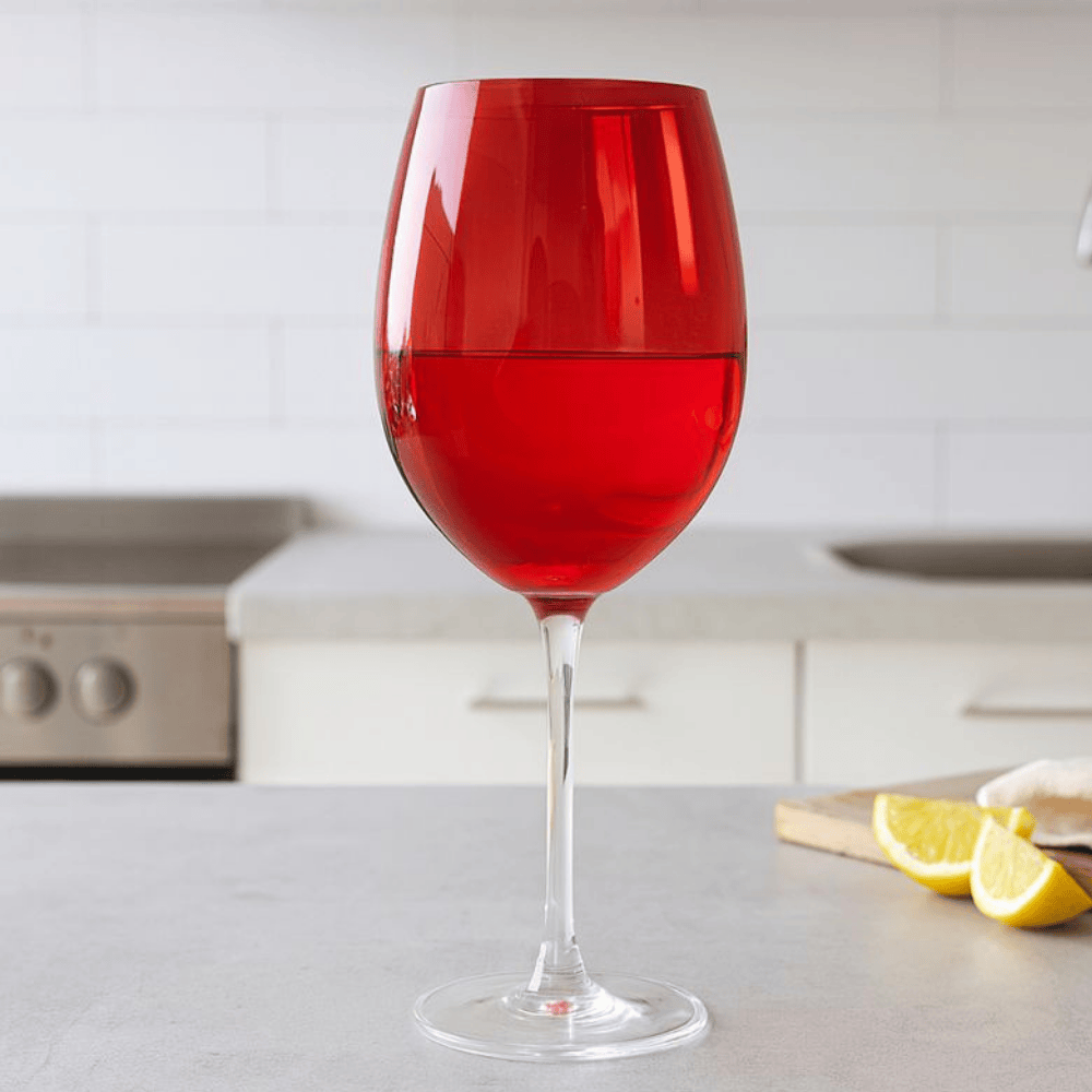 Taça P/ Água Gastro Em Cristal 580Ml Vermelha