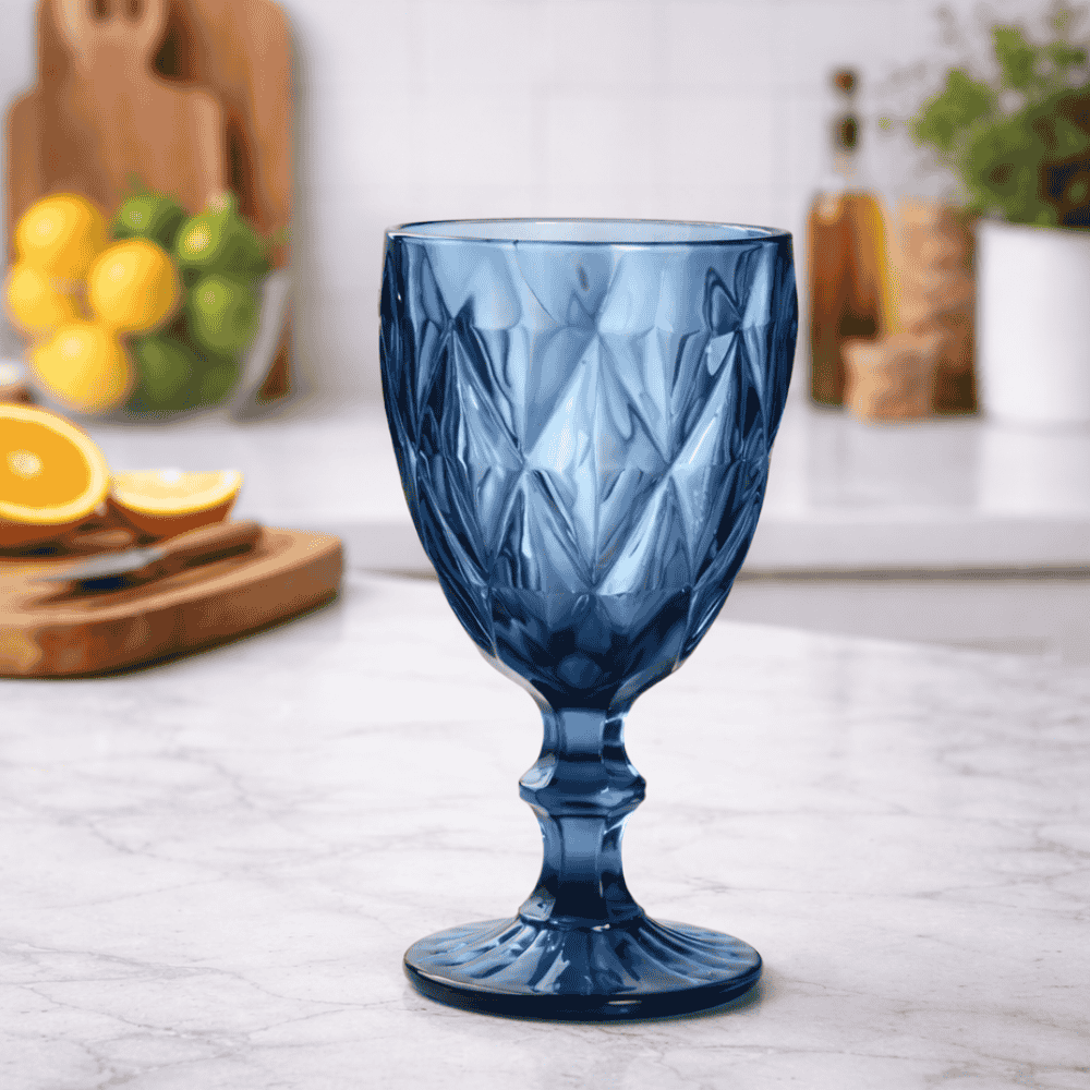 Taça De Vidro 340Ml Azul Chazak