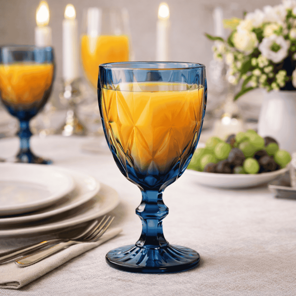 Taça De Vidro 340Ml Azul Chazak
