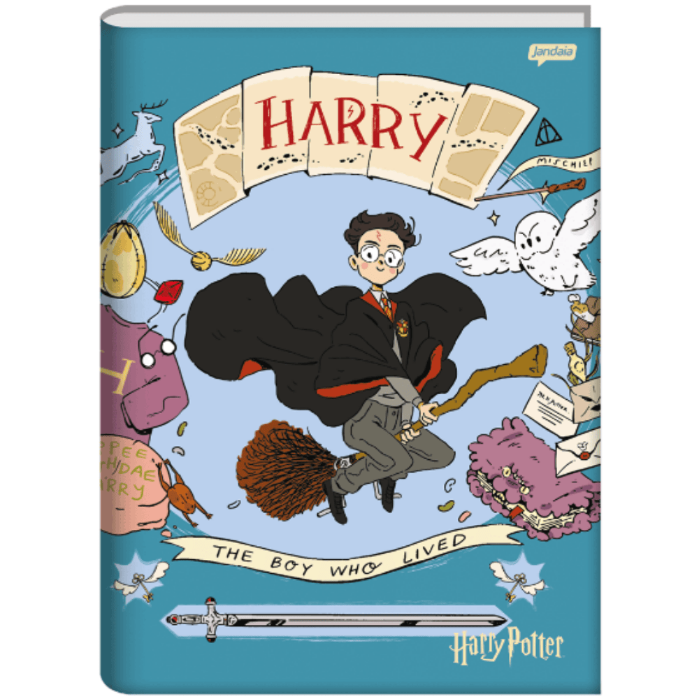 Caderno Brochura 1/4 Harry Potter 96 Folhas Jandaia