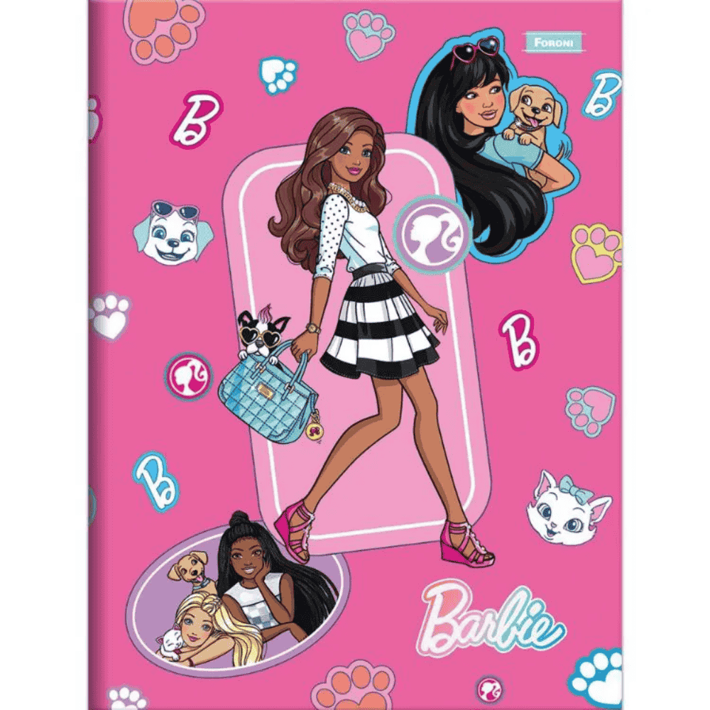 Caderno Brochura Capa Dura 80 Folhas Barbie Foroni