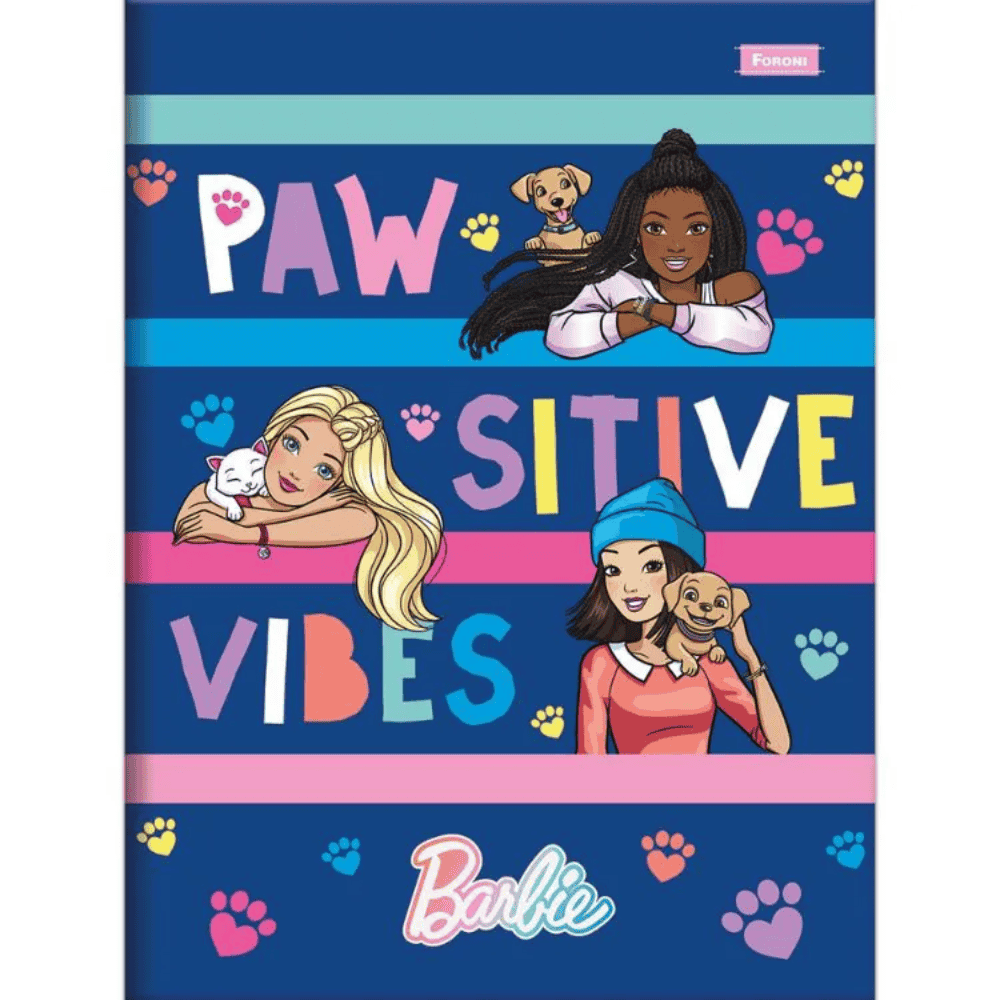 Caderno Brochura Capa Dura 80 Folhas Barbie Foroni