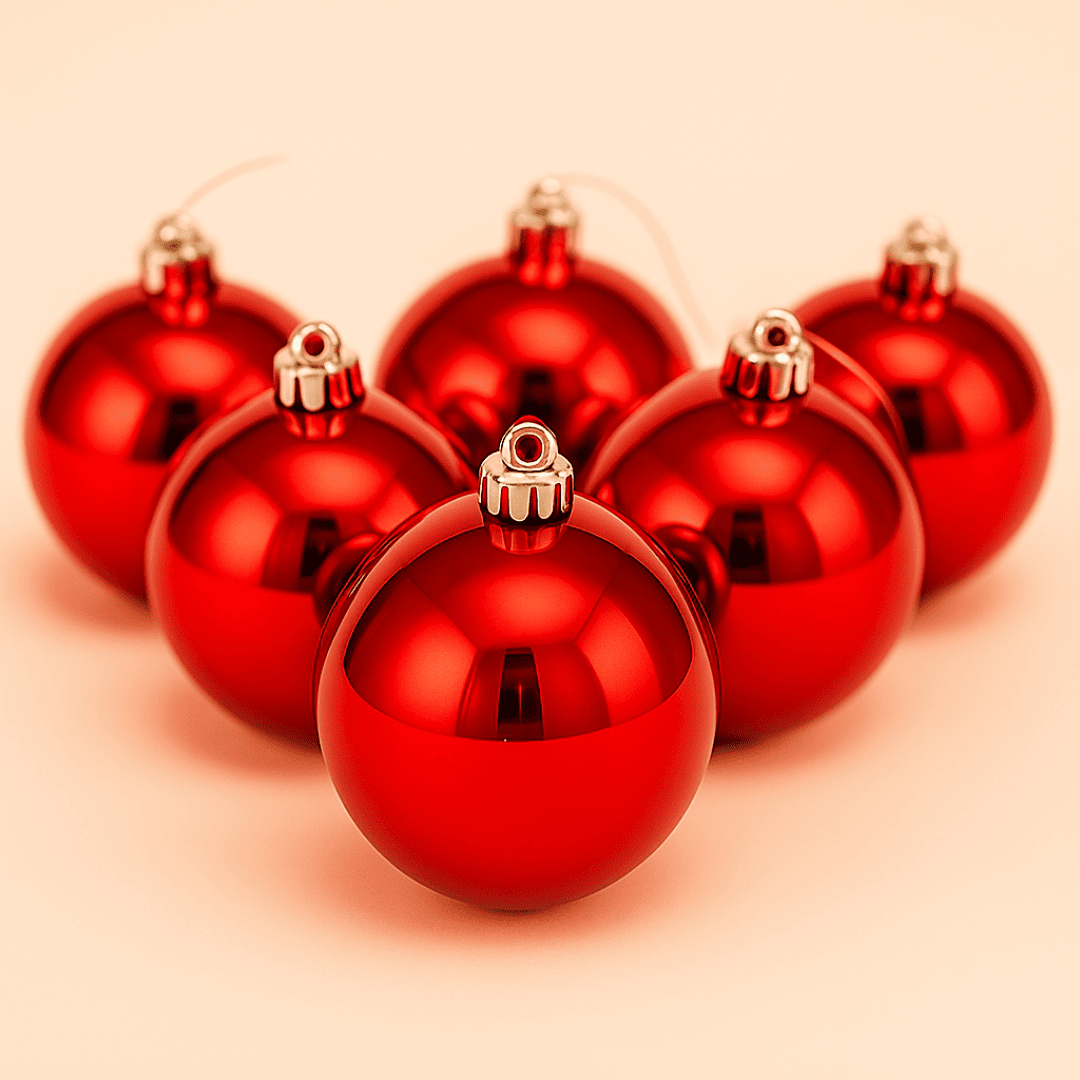 Bola Decorativa de Natal Vermelha 5cm 3 Peças Multiart