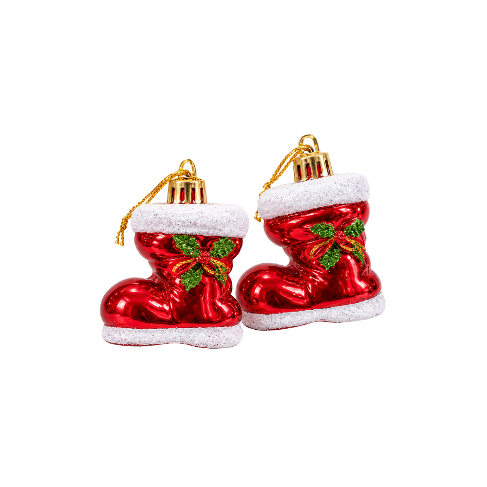 Botinhas Decorativas de Natal 5x6cm 2 Peças Multiart