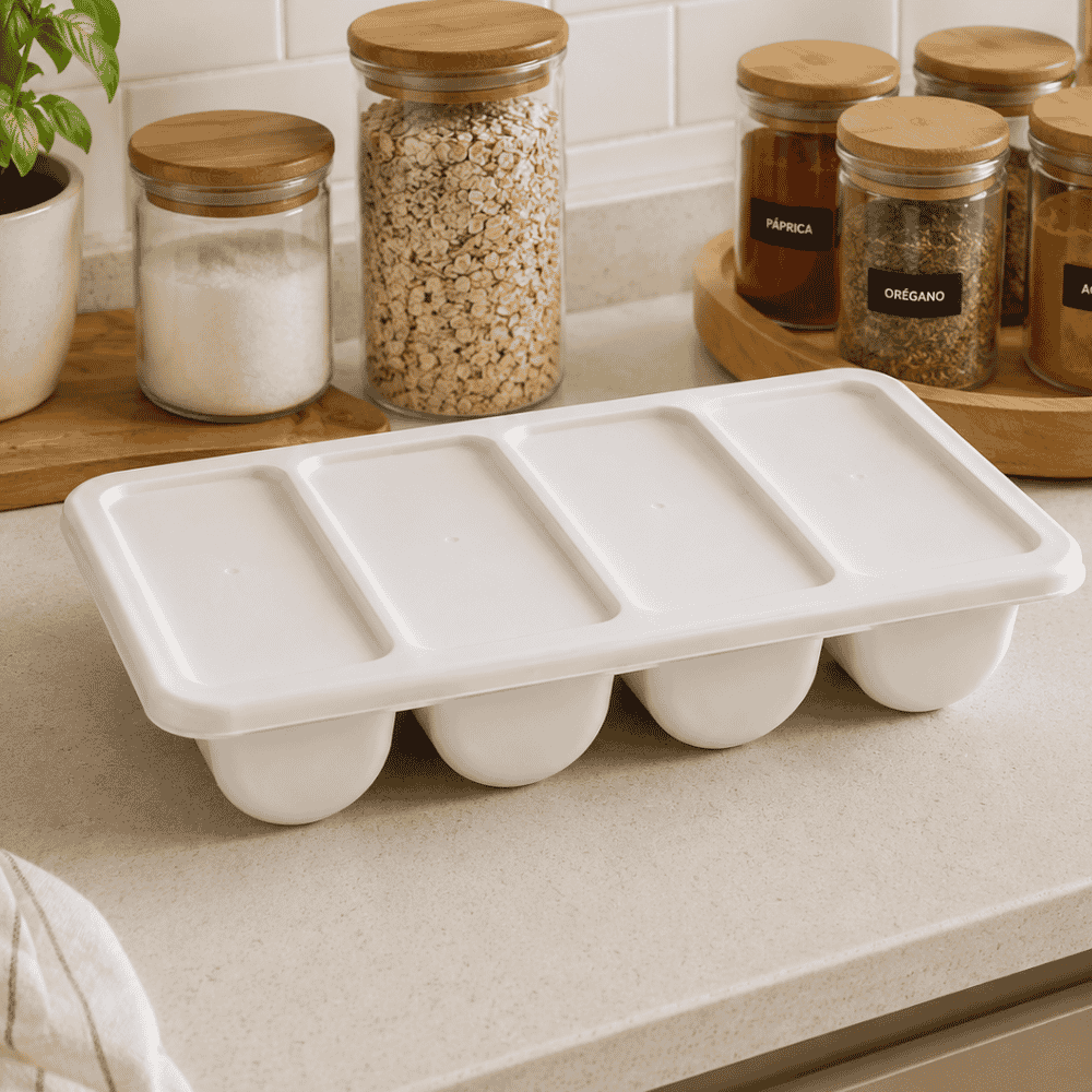 Organizador Biopratika com Tampa Branco Pleion
