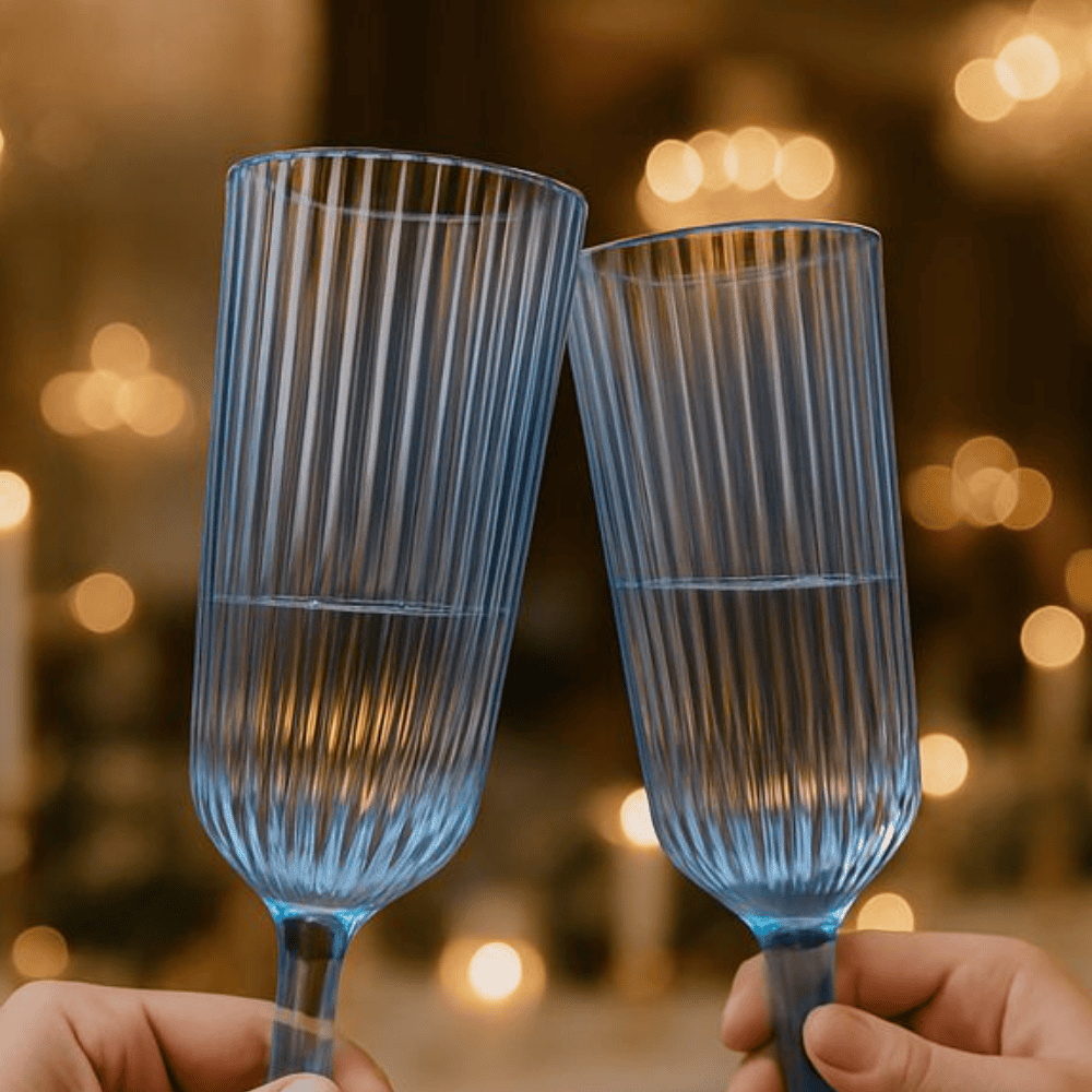 Taça Champanhe Versalhes Azul 160Ml