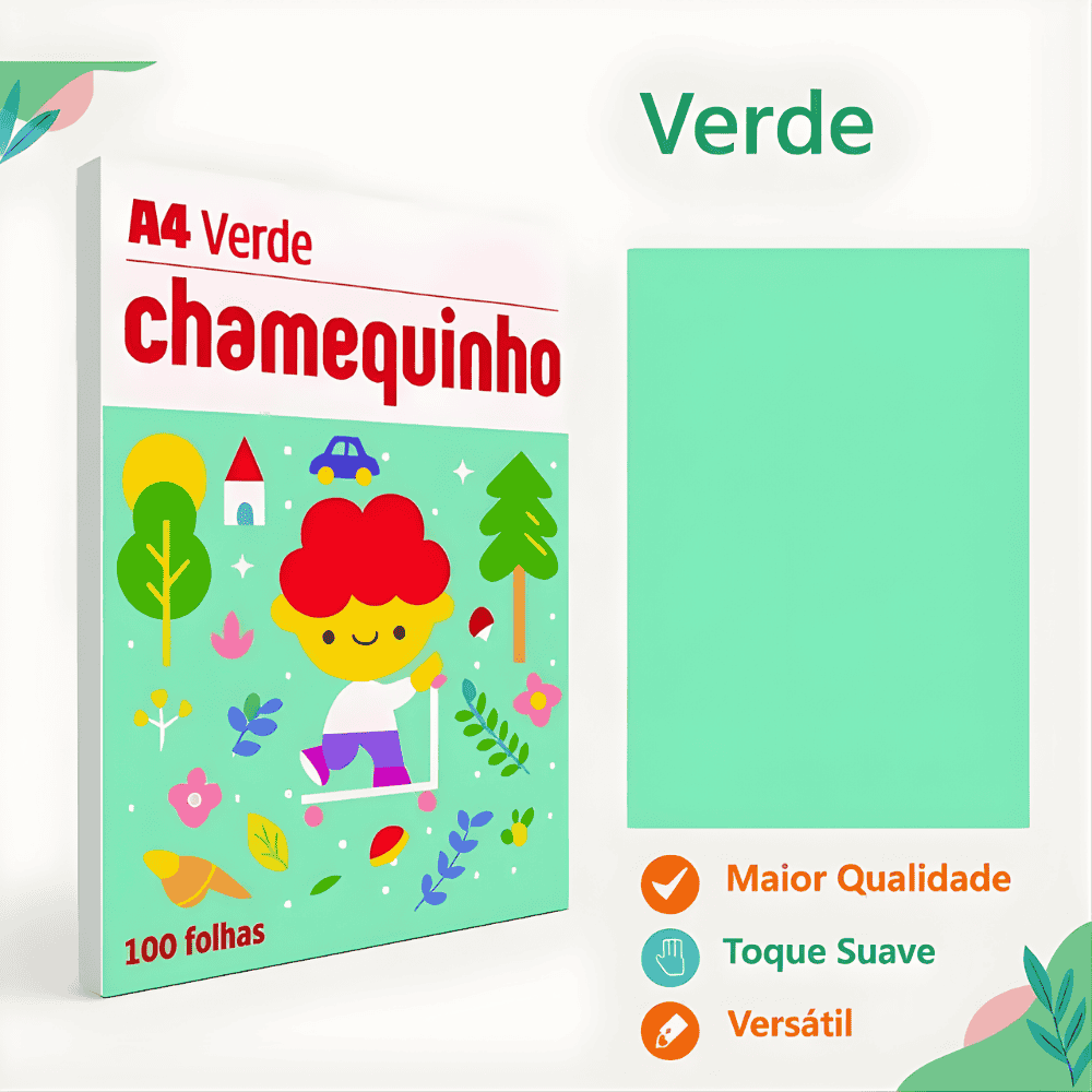 Papel Chameq A4 Verde Chamex