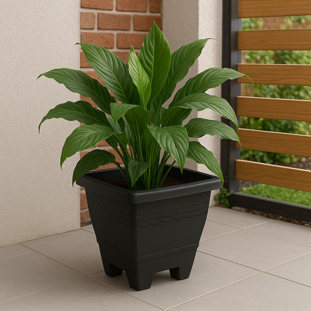 Vaso Quadrado Grande Preto 14,5Lt